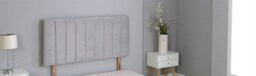 "Silver Plush Velvet 9 Panel Headboard Silver 2FT6 Small Single 20""inch Headboard"