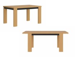Extendable Dining Table Black Gloss Sides Oak Effect 6 8 10 Seater Extending 140-180cm Arosa