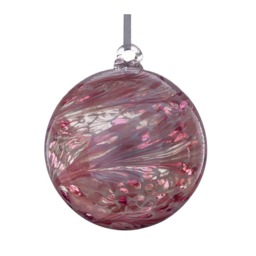 Sienna Glass Hanging Ornament 15cm Friendship Ball - Pastel Pink