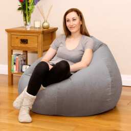 rucomfy Indoor Adults Classic Slouchbag Bean Bag Chair - Velvet Seat