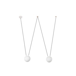 Mine 2 Light Ceiling Pendant White, Wood, E27