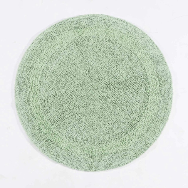 Homescapes Luxury Reversible Round Bath Mat - Sage Green Sage Green