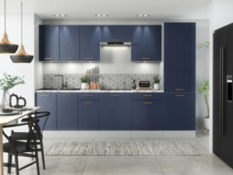 600 Kitchen Larder Cabinet Tall Pantry Unit 60cm Cupboard Navy Blue Copper Nora