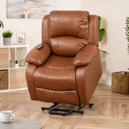 Northfield Dual Motor Massage Heat Riser Recliner Chair - Tan