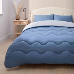 Silentnight Seersucker Coverless Duvet 10.5 Tog - Blue Light Grey Blue Blue/Grey Single