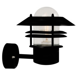 Nordlux Blok Outdoor Wall Light Black Metal Solar E27 Sensor Weatherproof - Mains Powered, IP54
