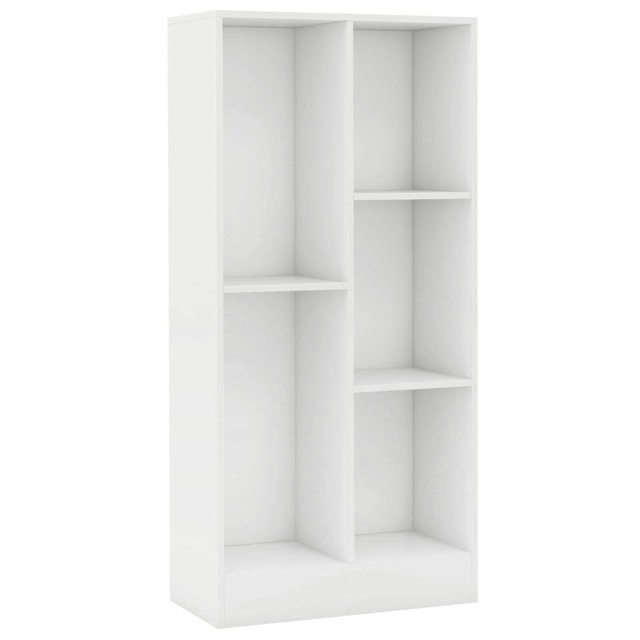 COSTWAY 5-Cube Bookcase Wooden Storage Organizer White White