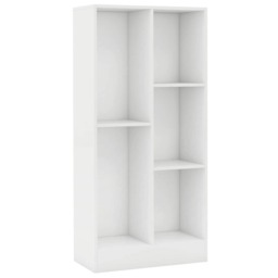 COSTWAY 5-Cube Bookcase Wooden Storage Organizer White White