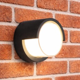 CGC Sophia Black & White Round LED Wall and Ceiling Light Black Black Diameter: 17 cm, Depth: 10 cm