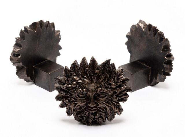 Bronze Green Man Plant Pot Feet - Set of 3 - L5.5 x W8.5 x H8.5 cm Brown