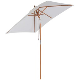 Outsunny Wooden Garden Parasol With 6 Bamboo Ribs - 2 x 1.5m