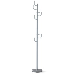 COSTWAY Freestanding Coat Rack Cactus Coat Tree with 8 L-Shaped Hooks Silver
