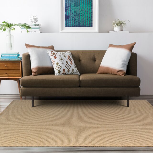 LIVABLISS Becki Owens Kimi-Modern Solid And Border Fringe Jute Rug 200 x 275 cm Brown