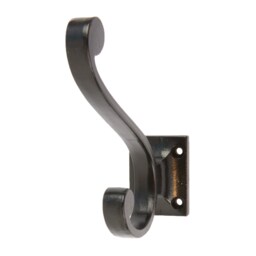 Hammer & Tongs Square Back Hat & Coat Hook - W35mm x H105mm - Black