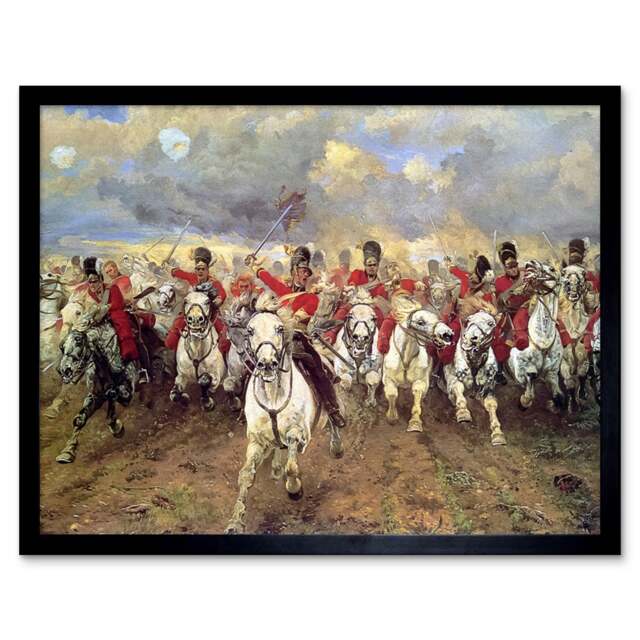 Thompson Scotland Forever Battle Waterloo Painting Framed Wall Art Print