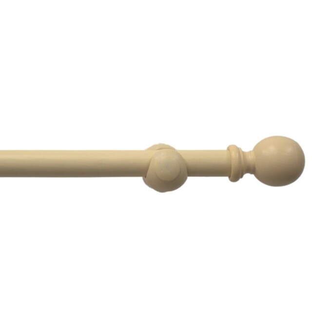 Wooden Eyelet Curtain Pole, 240cm Cream