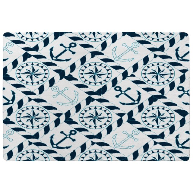 Blue Nautical Elements Designer Rug Multi