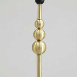 ValueLights Marissa Grey Velvet Shade with Brushed Gold Stacked Ball Floor Lamp
