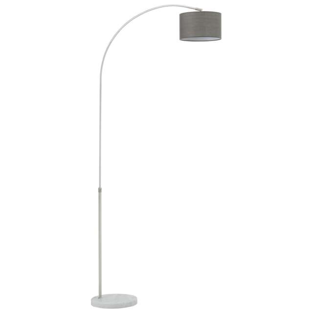 Living and Home Arched Floor Lamp Marble Base with Shade - Grey