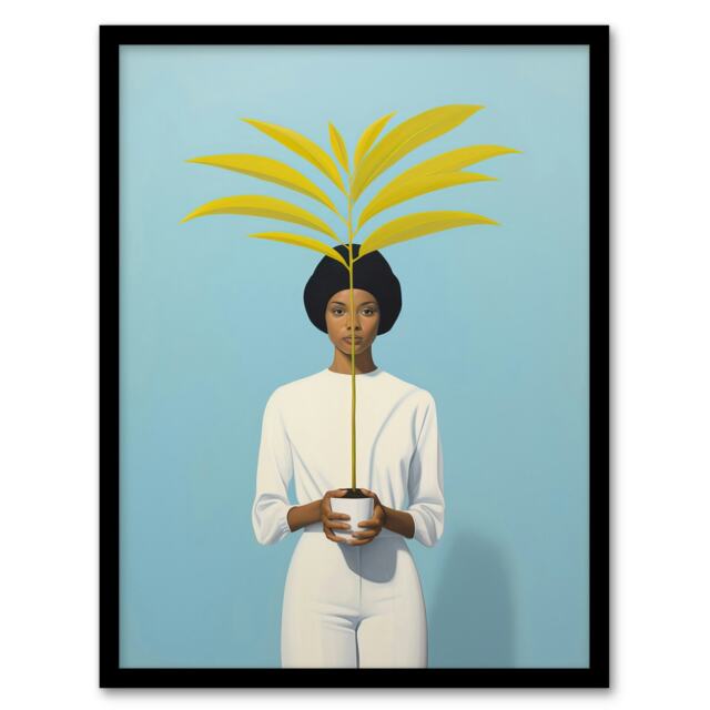 Presenting Kentia Palm Simple Minimalist Home Decor Black Framed Wall Art Print A4