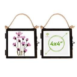 "Nicola Spring Hanging Metal Photo Frames - 4"" x 4"" - Black - Pack of 2 Black Black One Size"