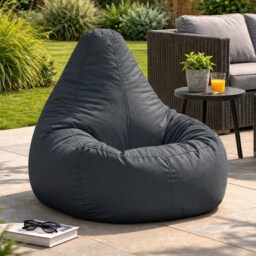 Icon Dalton High Back Adult Gaming Indoor Outdoor Bean Bag Chair, Charcoal Grey