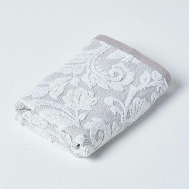Homescapes Damask Turkish Cotton 600 GSM Hand Towel - Beige Cream Hand towel