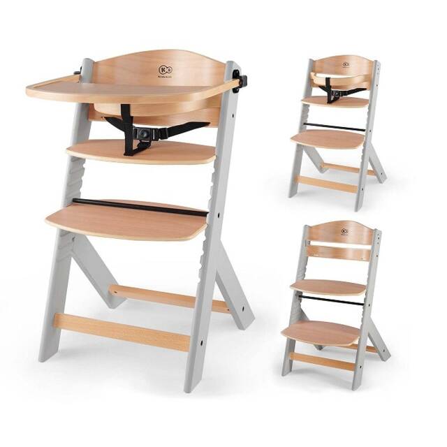 Kinderkraft Enock High Chair for Baby and Toddler - Natural Grey