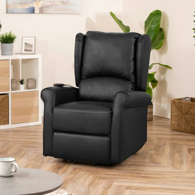Corcoran Electric Riser Recliner with Massage and Heat - Black