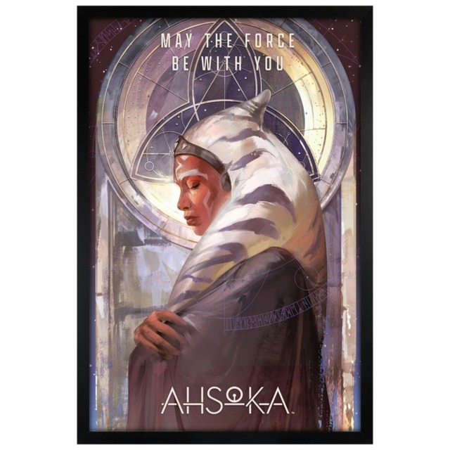 Black Wooden Framed Star Wars: Ahsoka (One With The Force) Maxi Poster Multi