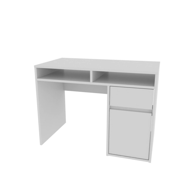 Decorotika Isla Computer Desk with Cabinet and Drawer - W 100 cm x D 55 cm x H 74 cm