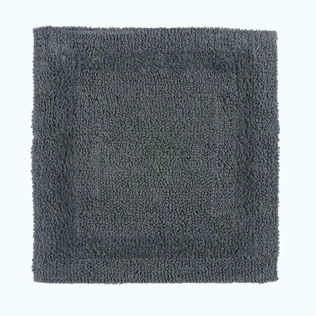 Homescapes Luxury Reversible Cotton Shower Mat Grey 50 x 50 cm