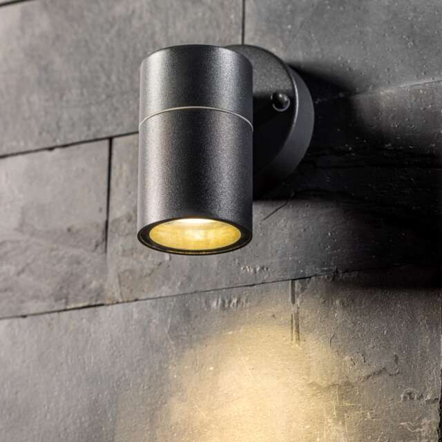 CGC Mia Outdoor GU10 Down Wall Light Dark Grey Stainless Steel IP44 Multi Grey / silver Height: 12 cm, Width: 9 cm, Depth: 8.5 cm