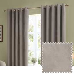 furn. The Ultimate Velvet Blackout Eyelet Curtain Pair Silver (W)229cmx (D)137cm Silver Silver One Size