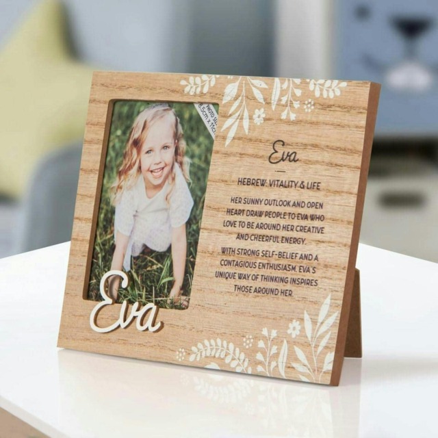 History & Heraldry Pre-Personalised Kids Wooden Picture Frame - Eva