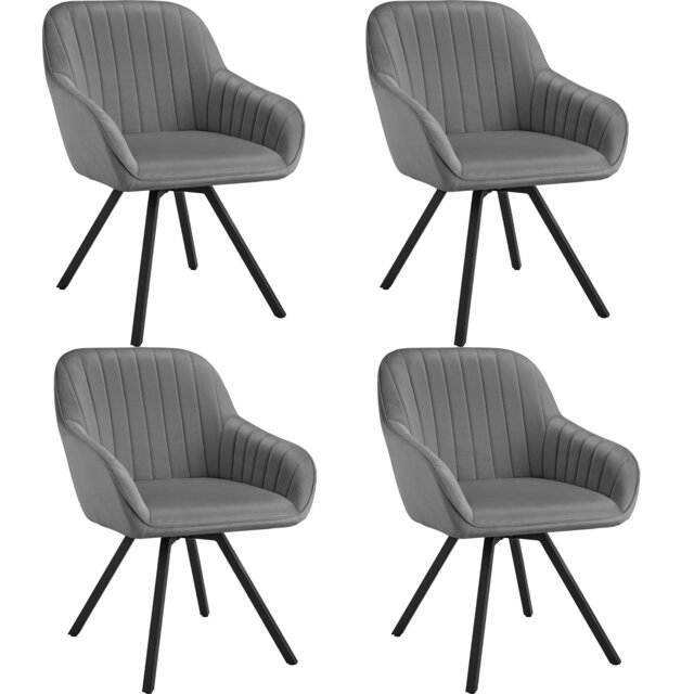 Lounge Armchair Living Room Accent Chair 360 Swivel Slim Steel Legs Velvet Fabric Grey grey 4