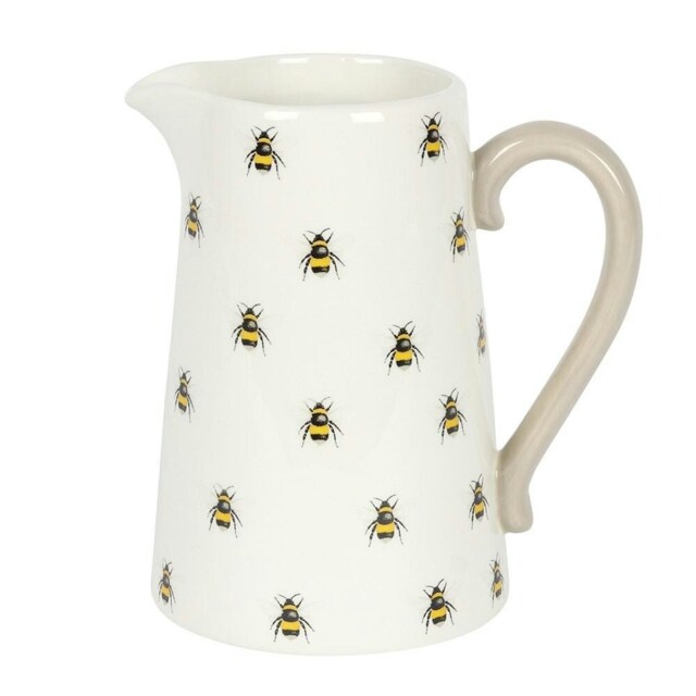 Something Different Ceramic Bee Vase - White - One Size