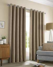 Amberley - Thermal Interlined Chenille Curtains - Eyelet - 100% Polyester (Earth, Cushion Cover 18'' x 18'' (Single)) Brown Brown
