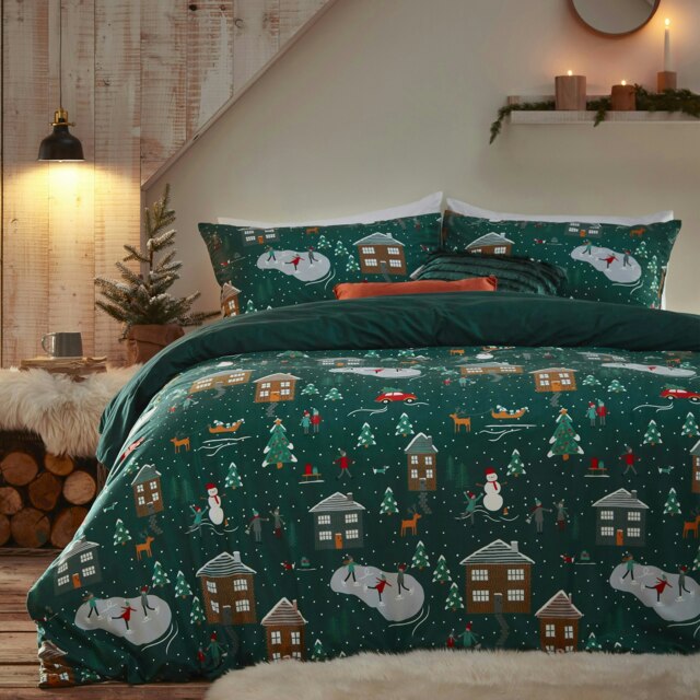 furn. Winter Pines Pyjama Fleece Single Duvet Cover Set