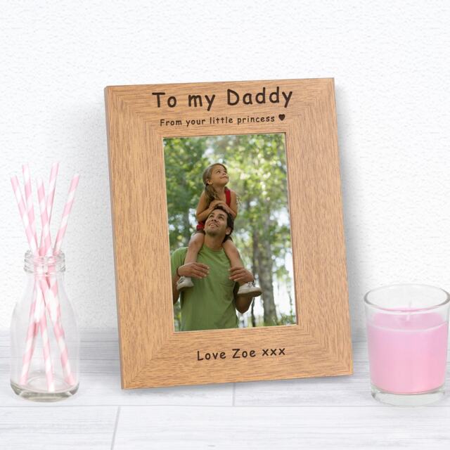 Personalised Your Little Princess Wood Photo Frame 7x5 for Dad