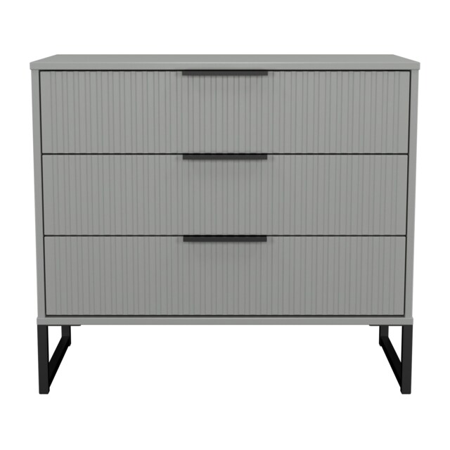 Menai 3 Drawer Chest of Drawers in Dusk Grey (Ready Assembled) Grey Dusk Grey