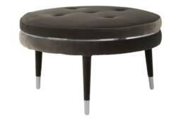 Manhattan Grey Velvet Footstool