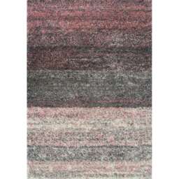 KUKOON Blush Pink Grey Striped Mottled Shaggy Rug 120cm x 170cm