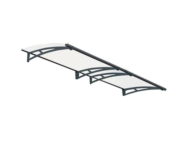 Patio Cover Aquila Door Awning Canopy 3000 Clear - Acrylic - L302 x W91.5 x H17.5 cm - Grey Grey