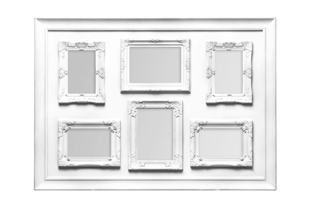 White Contemporary 6 Photo Frame,Lightweight Wall Display Piece,White Finish Poster Frame,Perfect For Decor White One Size