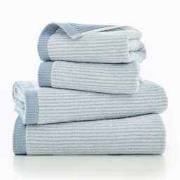The Lyndon Company Willow Weave Stripe Blue Bath Sheet Blue