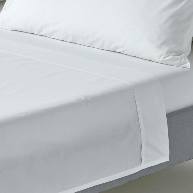 Homescapes White Egyptian Cotton Flat Sheet 200 TC, Single White Single