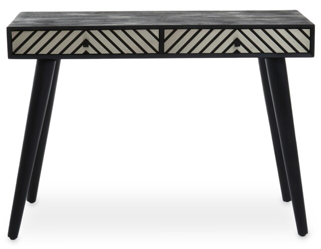 Orsina Black and White Two Drawer Console Table