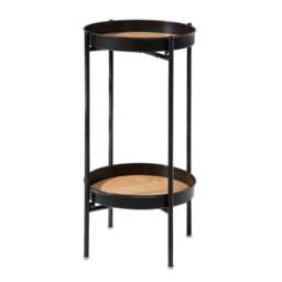 Solna Garden Patio Occasional Side Table in Black