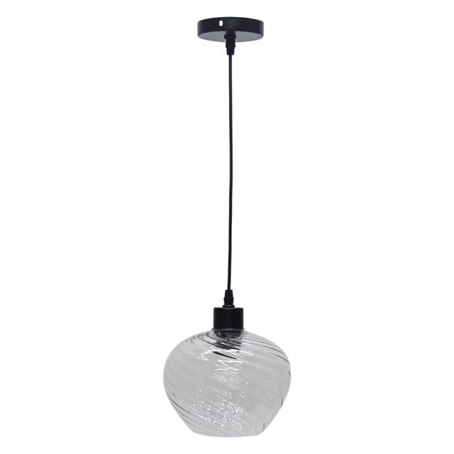 Bradson - Clear Swirl Glass with Black Pendant Fitting Clear Clear 1